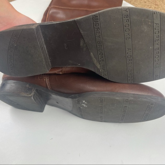 Audrey Brook brown Leather Zip Up Riding High Boots Size 8M - Picture 14 of 14